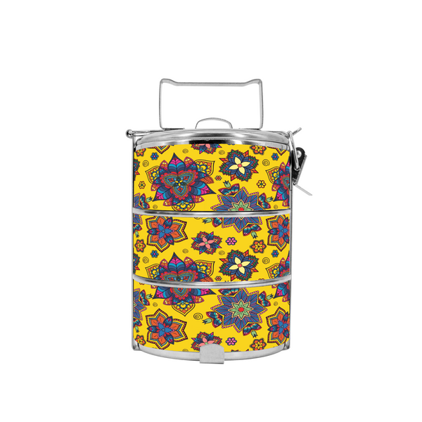 BDARI Tiffin Carrier - Yellow Mandala